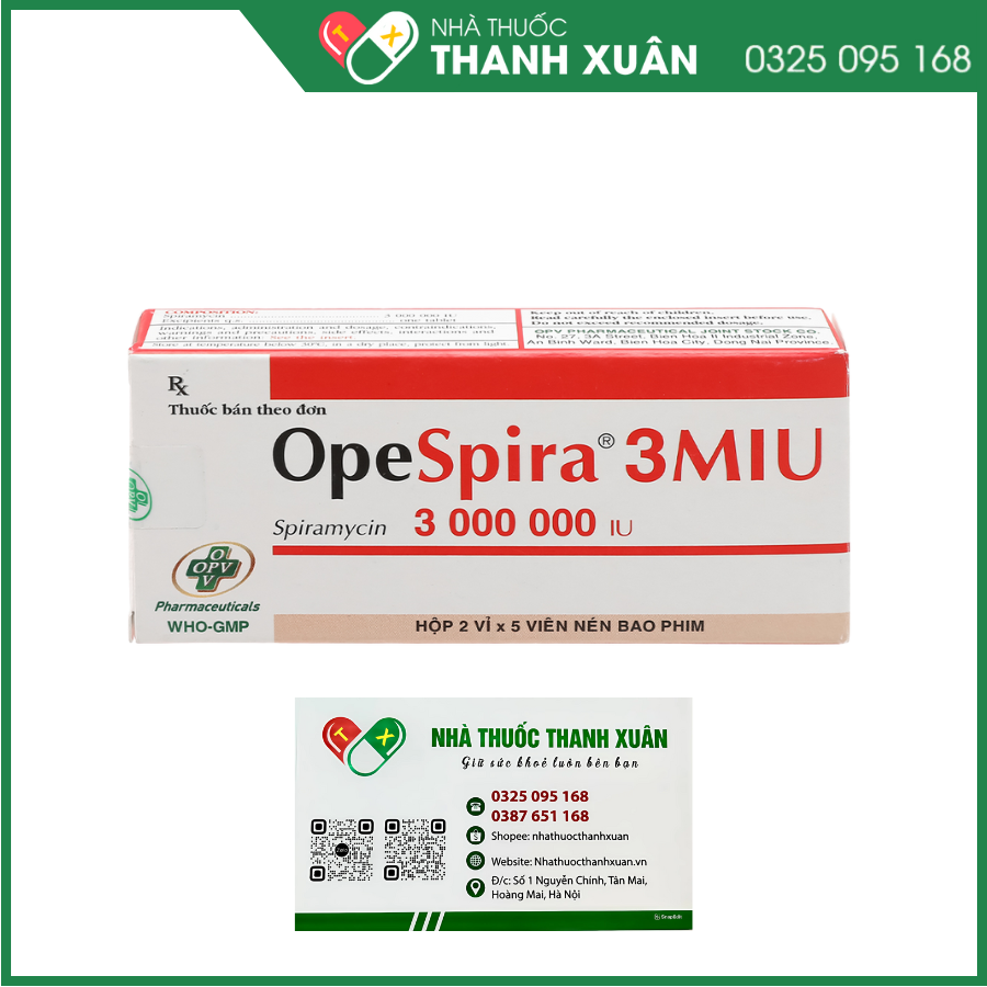 Thuốc OpeSpira 3MIU điều trị nhiễm khuẩn do vi khuẩn nhạy cảm gây ra